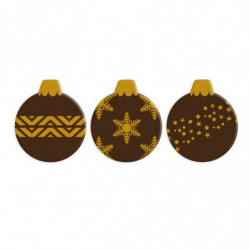 BOLAS DE NAVIDAD 2D CHOCOLATE NEGRO 25X30MM