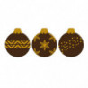 BOLAS DE NAVIDAD 2D CHOCOLATE NEGRO 25X30MM