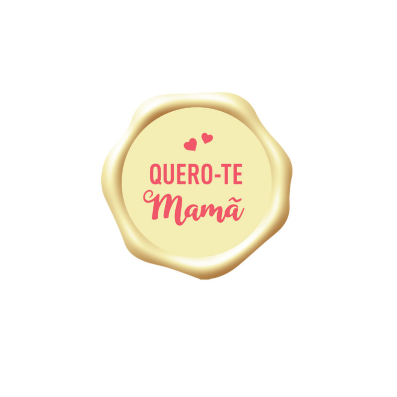 LETRERO CHOCOLATE BLANCO QUERO-TE MAMÃ Ø 34MM