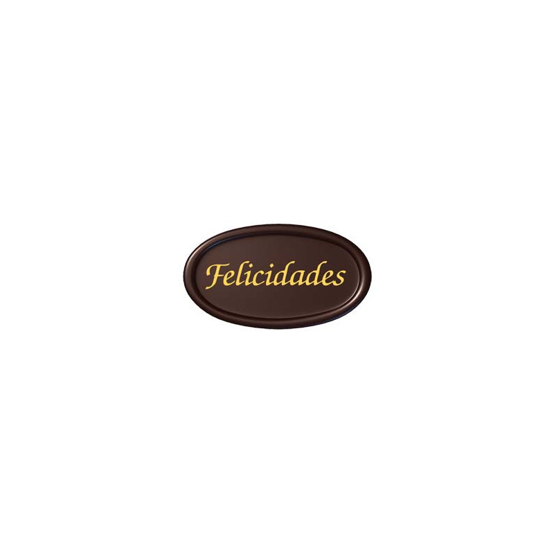 LETREROS FELICIDADES CHOCOLATE OVAL-210U(427007)