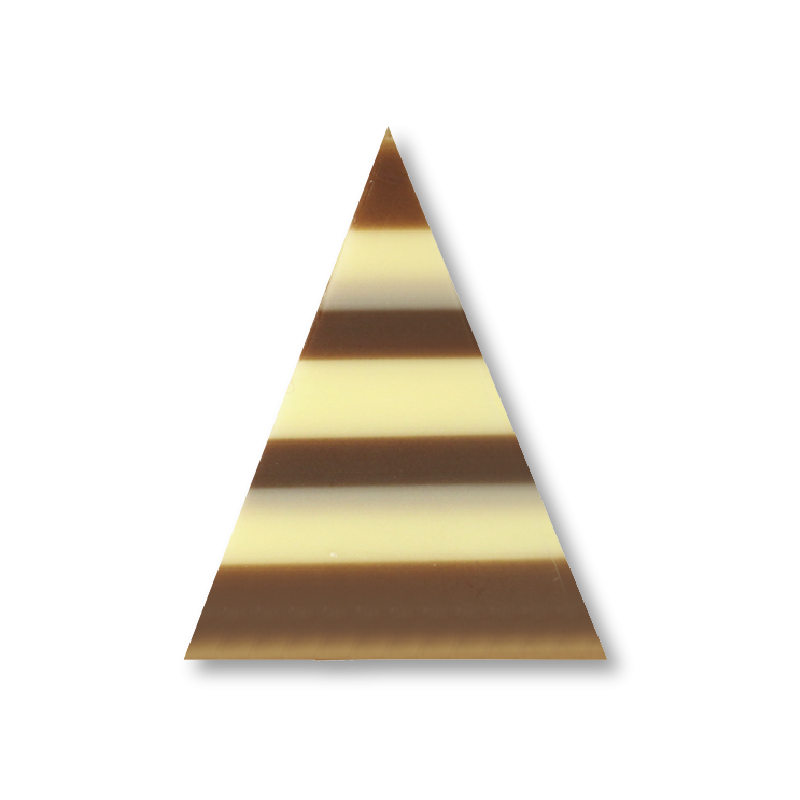 TRIANGULO RAYAS CHOCOLATE NEGRO Y BLANCO